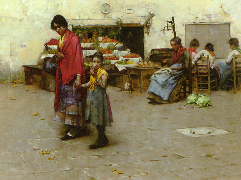 File:Taylor Albert Chevallier A Day at the Market 1887 Oil On Canvas.jpg