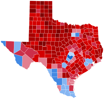 Resultater fra presidentvalget i Texas 2020.svg