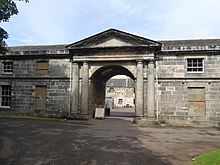 Entrance to stable courtyard The entrance to the stables at Newhailes (geograph 5486309).jpg