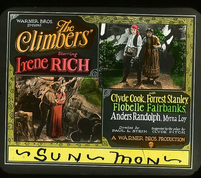 File:Theatrical slide for The Climbers 1927.jpg