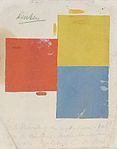 Color harmonie for the kitchens. 1921. collage and gouache. 14.5 × 11.5 cm (5.7 × 4.5 in). Drachten, Museum Drachten.