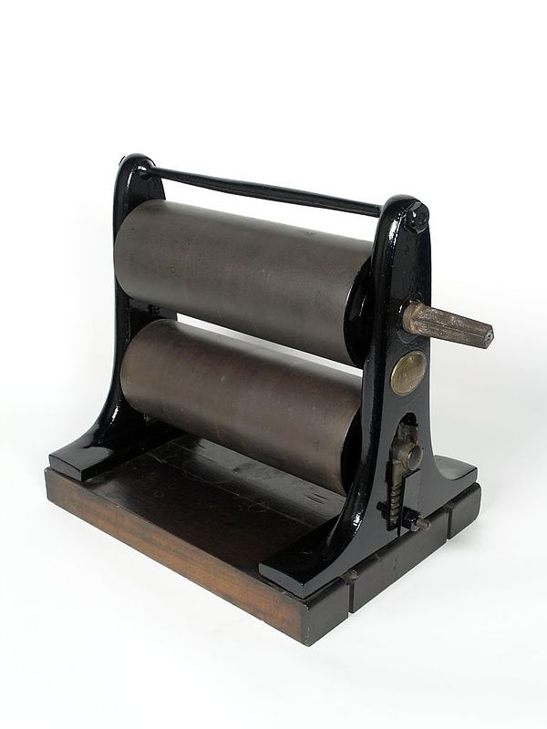 A James Watt & Co. copying press, in Thinktank, Birmingham Science Museum.