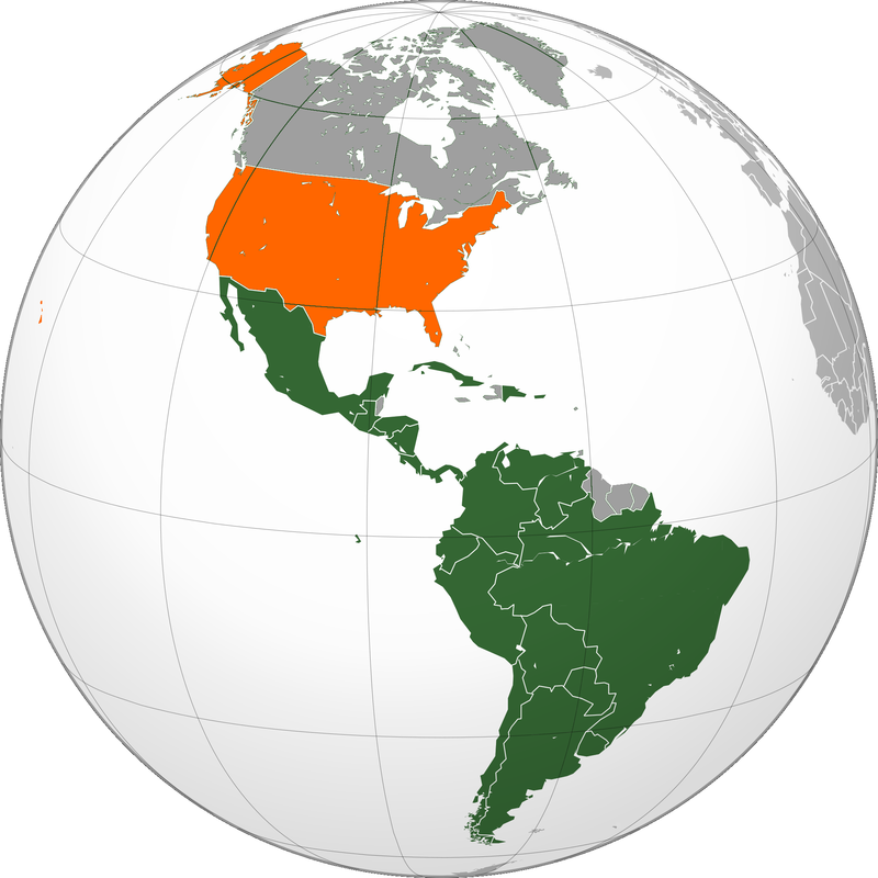 Argentina divided into 4 regions. Each region indicates where 1/4