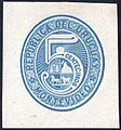 Uruguay 1866, 5c unused cut square
