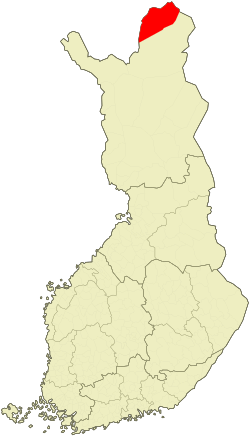 Localisation d'Utsjoki en Finlande