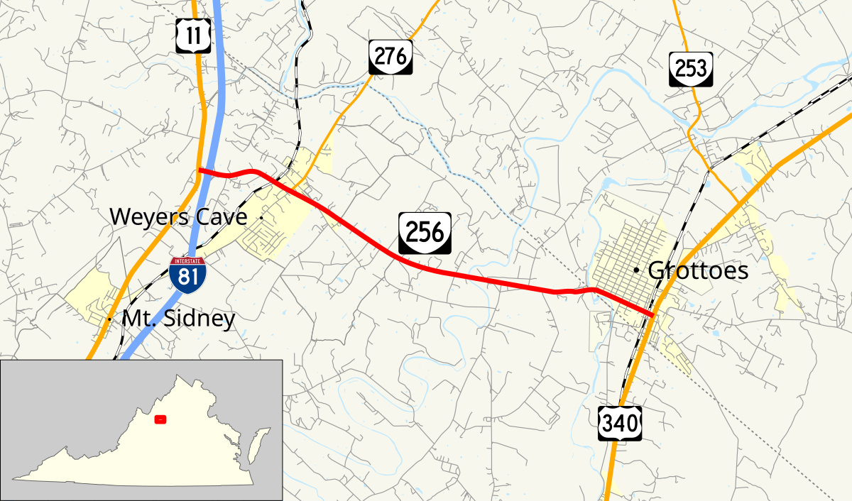 Weyers Cave Va Map Virginia State Route 256 - Wikipedia