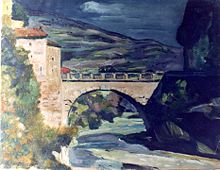 Vaison-la-Romaine, le pont (huile par Léon van Dievoet).