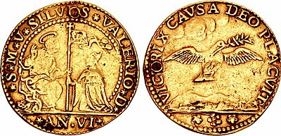 Venetian four-zecchino coin celebrating the Treaty of Karlowitz