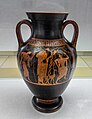 Very early bilingual amphora ARV 11 1 Dionysos with maenads - Achilles and Ajax playing (01)