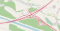 Verzweigung Grüneck, A7(W) A7(NE) A23(SE) - detail map by OpenStreetMap contributors, 2022.png