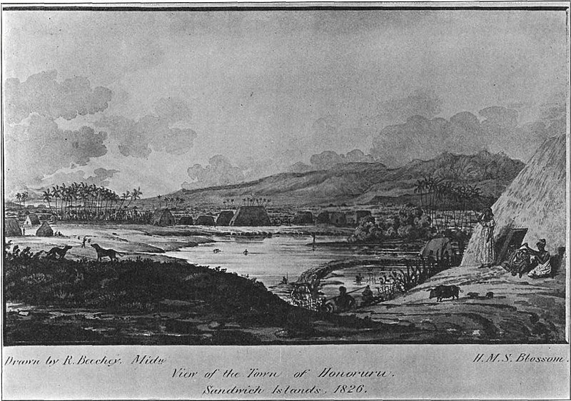 File:View near the Town of Honoruru, Sandwich Islands, 1826.jpg