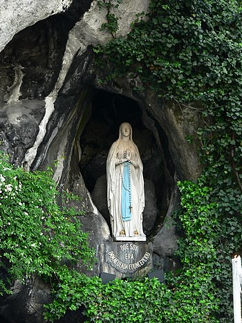 Statue of Our Lady of Lourdes. The Lourdes app...