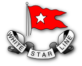 Logo de la White Star Line : étoile blanche à cinq branche sur drapeau rouge