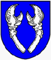 Krebsscheren im Wappen der Gemeinde Železné (Schelesna) in Tschechien