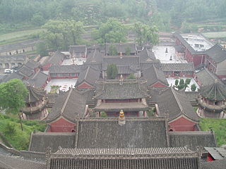 Birdview of the Zunsheng Temple（尊胜寺） in Mount Wutai