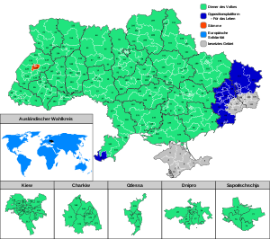 Ergebnis der Listenwahl nach Wahlkreisen (stärkste Partei)