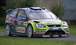 Mikko Hirvonen and Jarmo Lehtinen at the Rallye Deutschland 2008 with the Ford Focus RS WRC 08