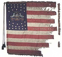 One month after Antietam, the 125th received this official Color from the Commonwealth. 125th Reg Color.jpg