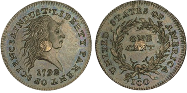 The silver center cent was an early attempt to reduce the size of the cent while maintaining its intrinsic value. 1792 silver center cent.png