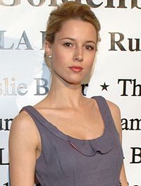 Recurring character Meg Manning (Alona Tal, pictured) dies in "One Angry Veronica". Except for a brief cameo in a dream sequence in "I Am God", this would be her final appearance on the show. 2009 CUN Award Party Alona Tal 011.JPG