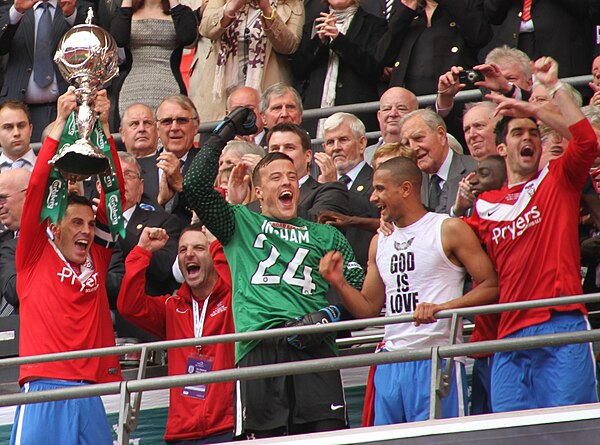 York players after the club's victory in the 2012 FA Trophy final