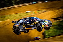 A DRR entry driven by Tanner Foust. 2021 Nitro Rallycross - RD2 Minnesota (51573013291).jpg