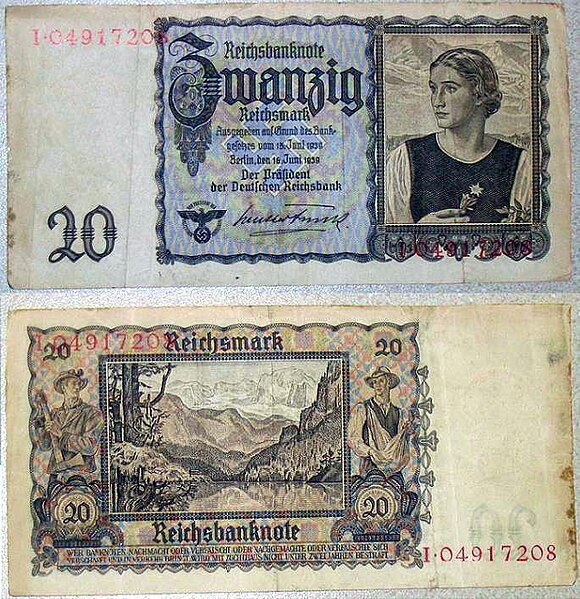 Fișier:20 Deutschmark note 3rd Reich.jpg