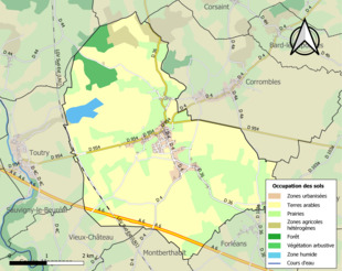 Kolorowa mapa przedstawiająca użytkowanie gruntów.