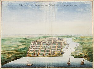 Santo Domingo city as depicted by Johannes Vingboons in 1665. Nationaal Archief.