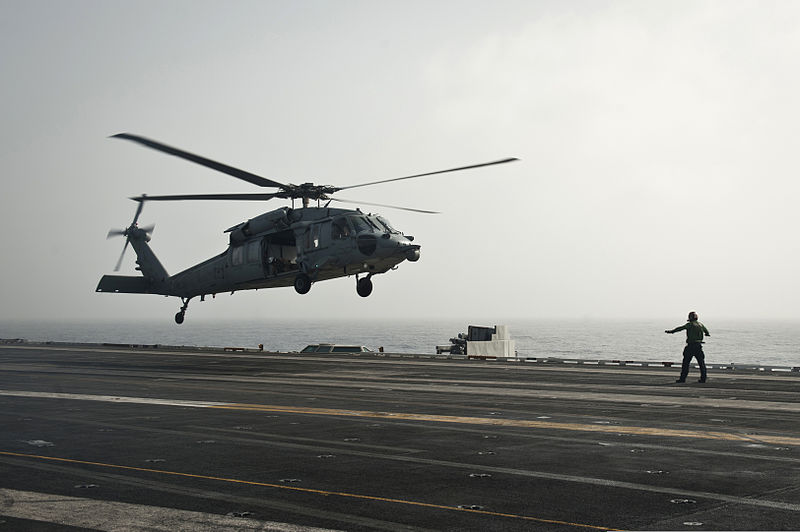 File:A U.S. Navy MH-60S Seahawk helicopter assigned to Helicopter Sea Combat Squadron (HSC) 6 prepares to land aboard the aircraft carrier USS Nimitz (CVN 68) in the Indian Ocean June 11, 2013 130611-N-LP801-021.jpg