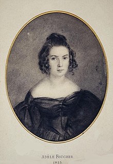 Autoportrait d'Adèle Foucher en 1825.