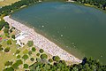 Aerial view of the lake and sand beach at Otto-Maigler-See in Hürth, Germany (48331367942).jpg