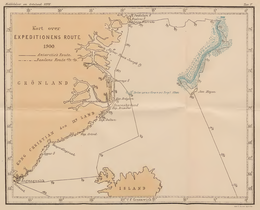 The fjord in a map showing the route taken by the Antarctic during Amdrup's East-Greenland Coast Expedition 1900. Amdrup Expedition.png