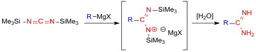 Amidine syntheses with bis (trimethylsilyl) carbodiimide