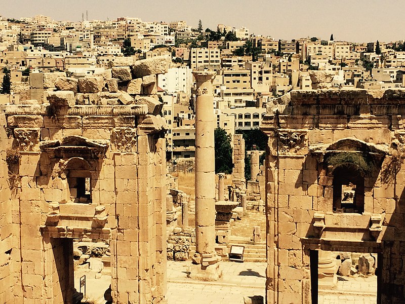 File:Ancient and Modern jerash.jpg