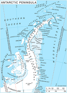 Landkarte der Antarktischen Halbinsel