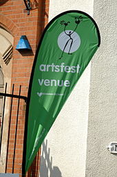 In 2008, flags were placed at ArtsFest venues around the city. ArtsFest venue flag.JPG