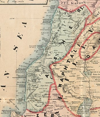Asher. Rawson, A.L. Map of Palestine and all Bible lands. 1873.jpg