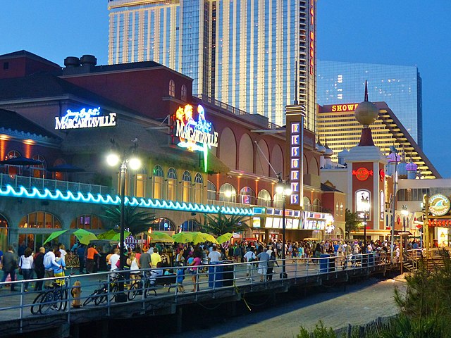 Atlantic City's boardwalk, the nation's first boardwalk, at night