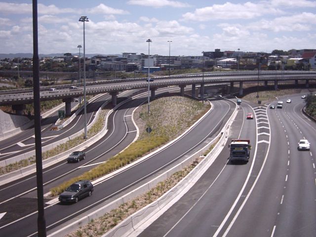 SH 1 through the Central Motorway Junction ("Spaghetti Junction")