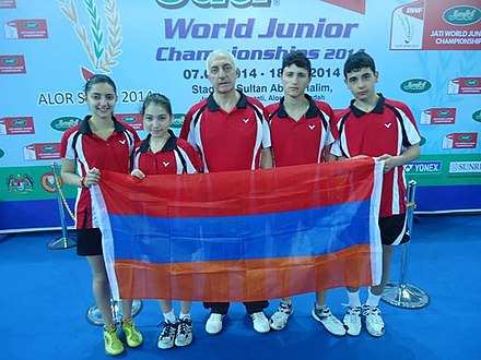 Armenian team at the 2014 BWF World Junior Championships.