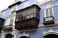 Different types of balconies in the Historic centre of Lima.