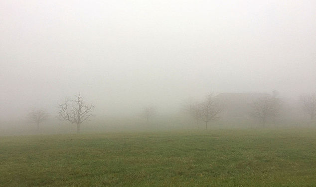 Fog at Baldegg in Baden, Switzerland.