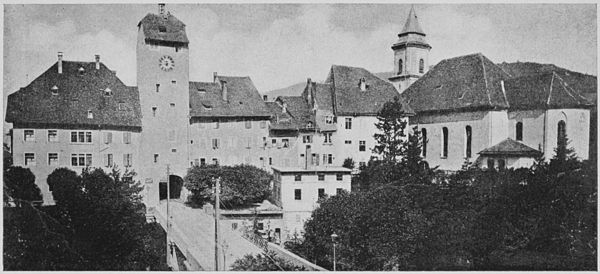 Waldshut, showing Old Tower and Hübmaier's church