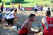 Deutsch: Beachhandball Europameisterschaften 2019 (Beach handball Euro); Tag 4: 5. Juli 2019 – Männer, Viertelfinale, Dänemark-Frankreich 2:0 (19:14, 12:10) English: Beach handball Euro; Day 4: 5 July 2019 – Quarter Final Men – Denmark-France 2:0 (19:14, 12:10)