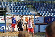 Deutsch: Beachhandball Europameisterschaften 2019 (Beach handball Euro); Tag 4: 5. Juli 2019 – Männer, Viertelfinale, Russland-Polen 2:0 (30:22, 19:18) English: Beach handball Euro; Day 4: 5 July 2019 – Quarter Final Men – Russia-Poland 2:0 (30:22, 19:18)