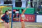 Deutsch: Beachhandball Europameisterschaften 2019 (Beach handball Euro); Tag 4: 5. Juli 2019 – Frauen, Viertelfinale, Kroatien-Ukraine 2:0 (21:20, 21:18) English: Beach handball Euro; Day 4: 5 July 2019 – Quarter Final Women – Croatia-Ukraine 2:0 (21:20, 21:18)