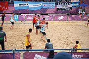 Deutsch: Beachhandball bei den Olympischen Jugendspielen 2018; Tag 5, 10. November 2018; Jungen, Hauptrunde - Thailand-Argentinien 2:1 English: Beach handball at the 2018 Summer Youth Olympics at 11 October 2018 – Boys Main Round – Thailand-Argentina 2:1