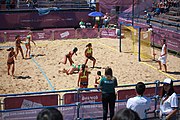 Deutsch: Beachhandball bei den Olympischen Jugendspielen 2018; Tag 4, 10. Oktober 2018; Mädchen, Vorrunde, Gruppe A - Ungarn-Chinese Taipei (Taiwan) 2:0 English: Beach handball at the 2018 Summer Youth Olympics at 10 October 2018 – Girls Preliminary Round Group A‎ – Hungary-Chinese Taipei 2:0