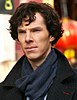 Benedict Cumberbatch at the set of Sherlock